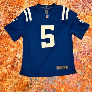 Indianapolis Colts #5 Nike On Field Jersey Youth Large Captain Patch NFL